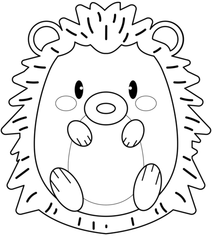 Cute Hedgehog Coloring Page